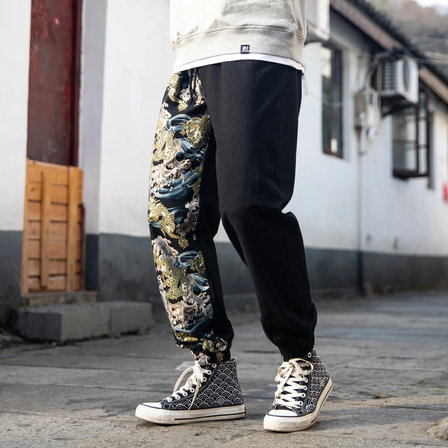 Chinese Style Retro Printing Plus Size Cotton Linen Casual Pants Tai Chi Wu Dang Joggers Men Clothing Harajuku Fashion Trousers