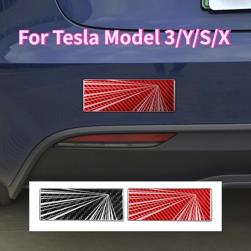 

Tail Sticker for Tesla Model Y Juniper/Model 3 Highland 2025 Accessories PLAID Space-time Decor Real Carbon Epoxy Resin Sticker