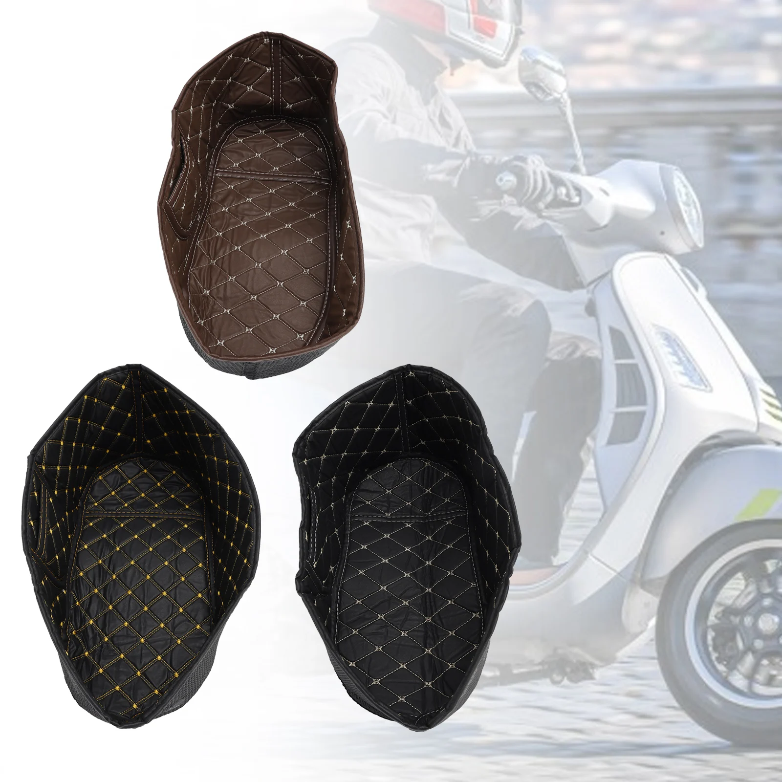 

Topteng Anti-Crash Pad Seat Bucket Liner Pad Protector Brown For Vespa Gts 300 Gts300 Brown