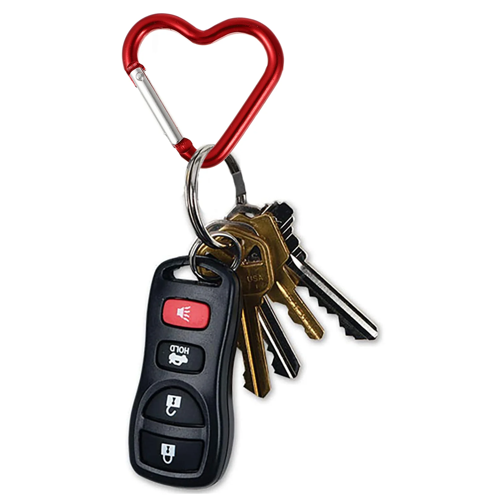 

20 Pcs Heart-shaped Hook Hooks Backpack Decorations Carabiner for Keys Aluminum Alloy Holder Child Mini