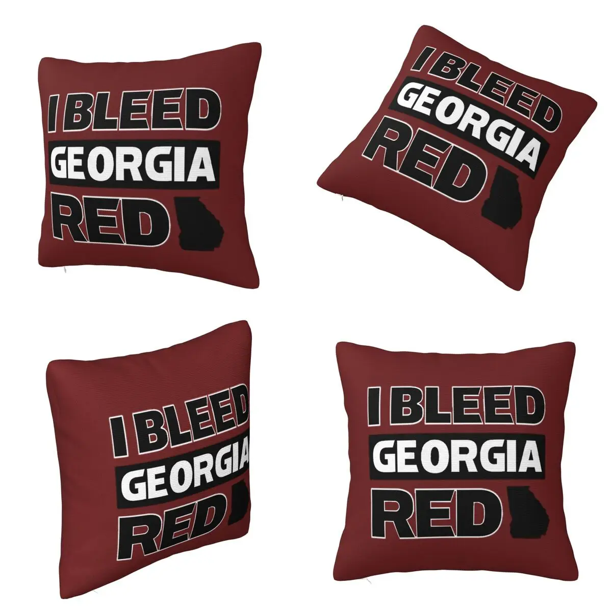 أنا تنزف الأحمر جورجيا UG البلدغ فخر ساحة المخدة غطاء الوسادة كيس وسادة رمي غطاء وسادة للمنزل أريكة غرفة المعيشة #1