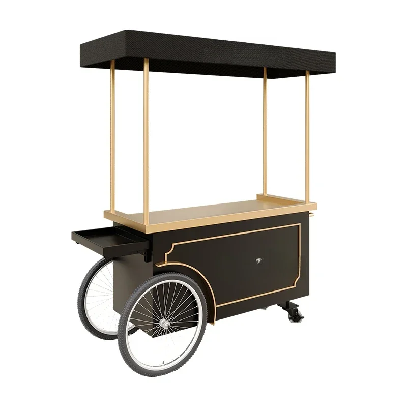 New wrought iron float, commercial street promotion cart coffee mobile sales car Internet celebrity market stall