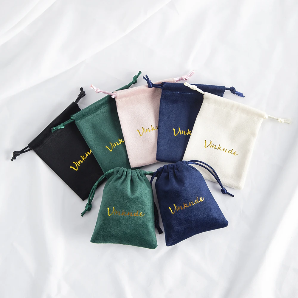 Imagem -05 - Velvet Jewelry Pouches Custom Your Own Logo Pulseiras Colar Drawstring Embalagem Organizador Bolsas de Presente Favor do Casamento Luxo 50