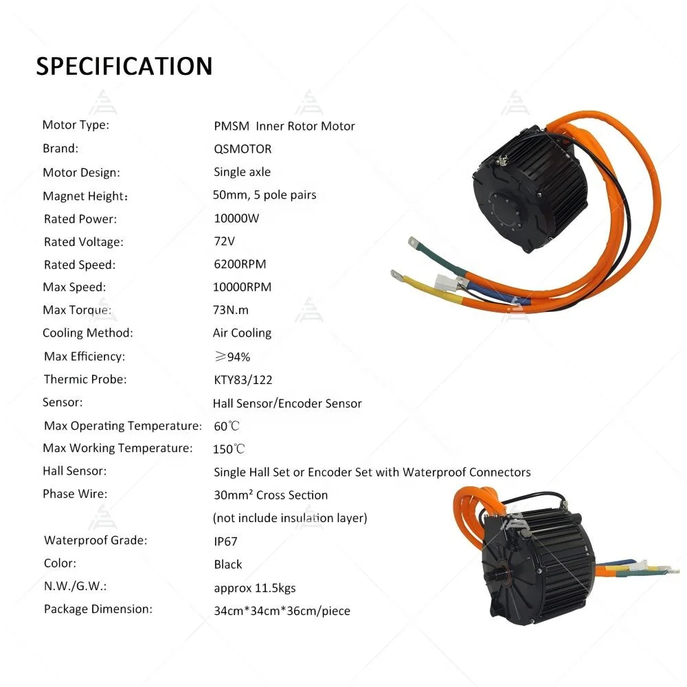 QS165 10KW Mid Drive Motor Big Power 50H with Chaojie TFT Display and Programmable DC Motor Controller For Ebike