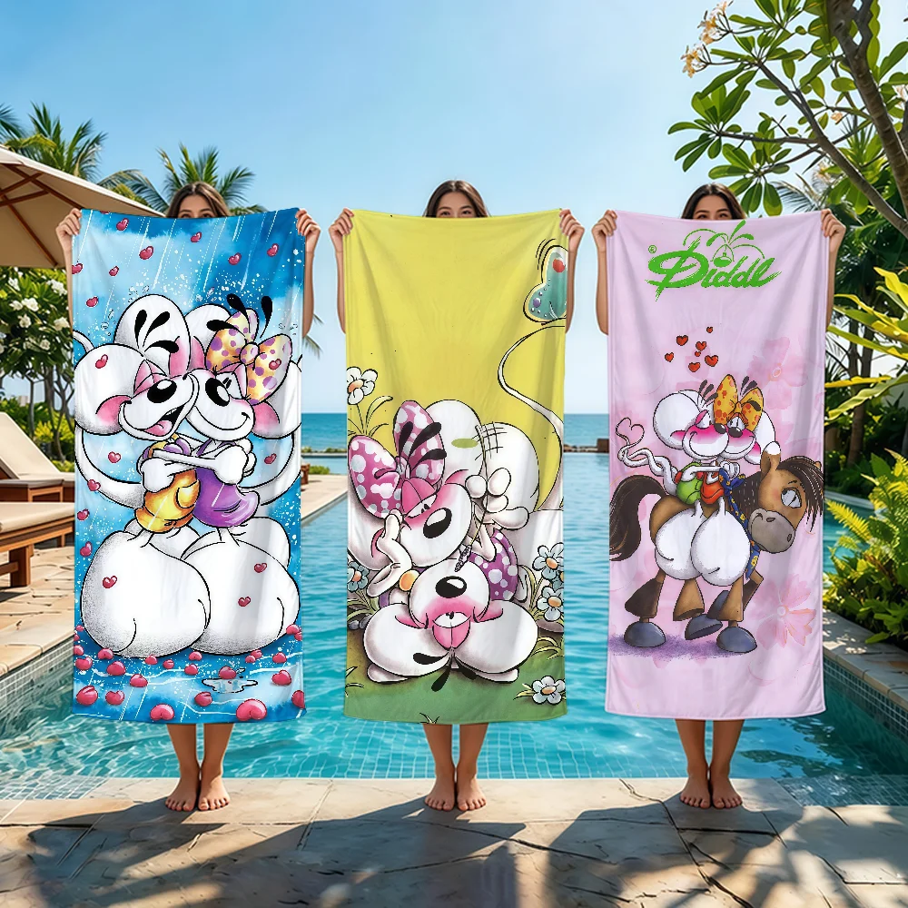 Image of Cartoon D-Diddl Rat Handtuch, Strandtuch, übergroßes, schnell trocknendes Handtuch, saugfähiges, weiches Schwimm- und Strandtuch für Männer und Frauen