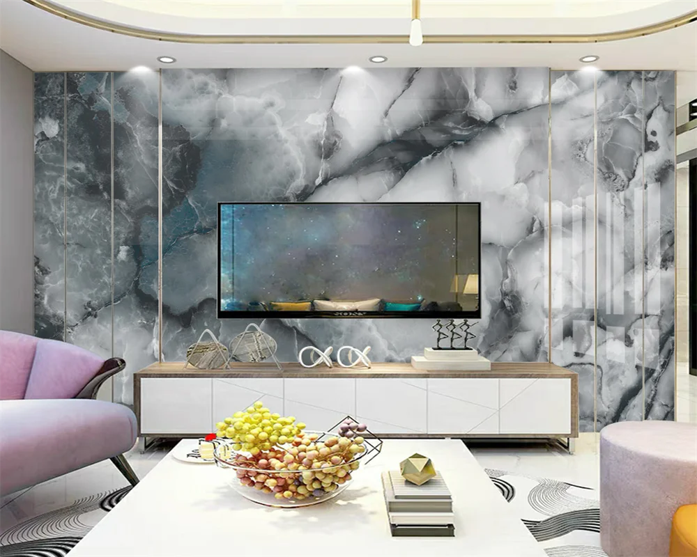 

Beibehang пользовательские новые современные модные простые джазовые белые мраморные обои для спальни, гостиной, papel de parede