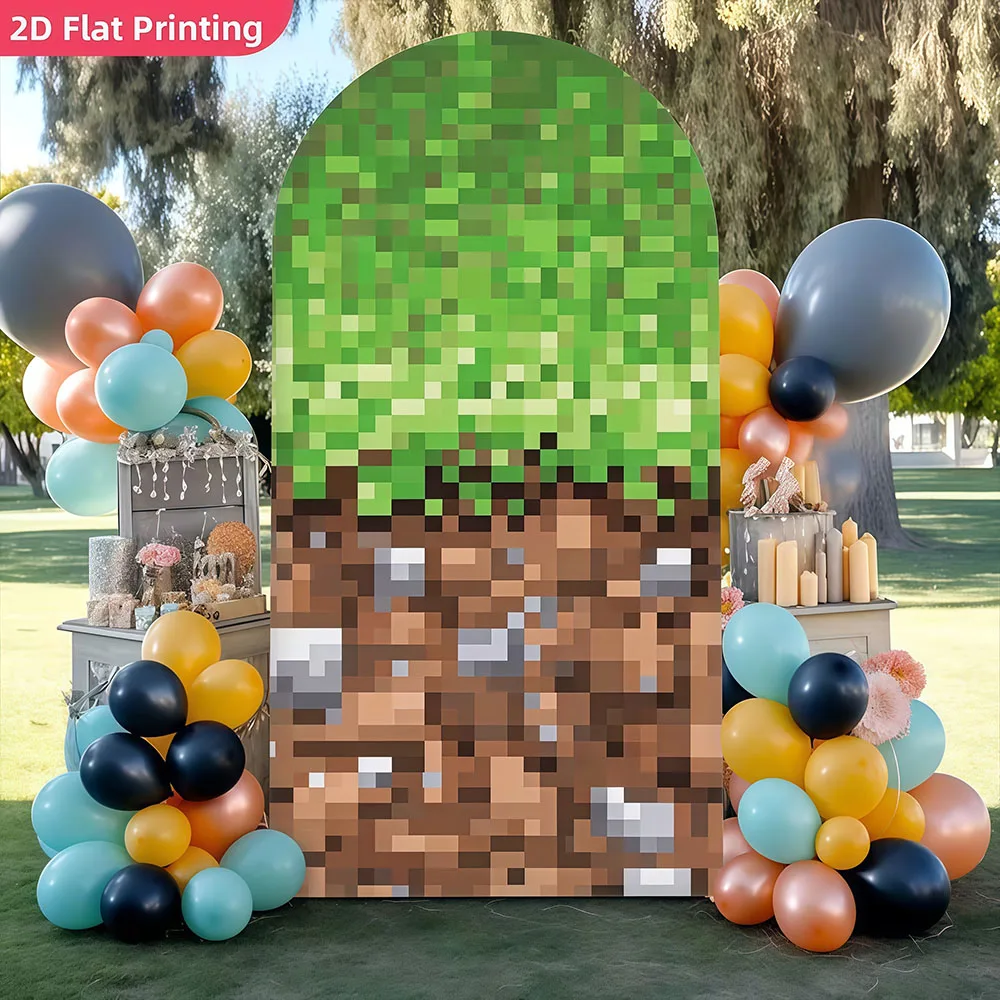 Modischer gewölbter Hintergrundstoff mit Pixel-Design, geeignet für Partys, Versammlungen, Geburtstagsfeiern usw.