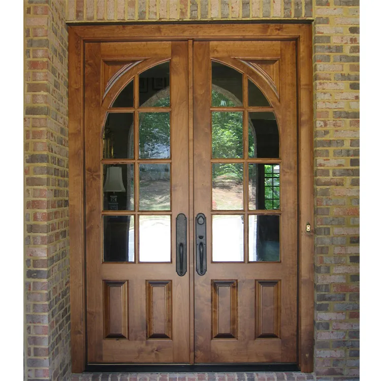 Main Entrance Wood Double Gate Design Solid Exterior Entry Doors