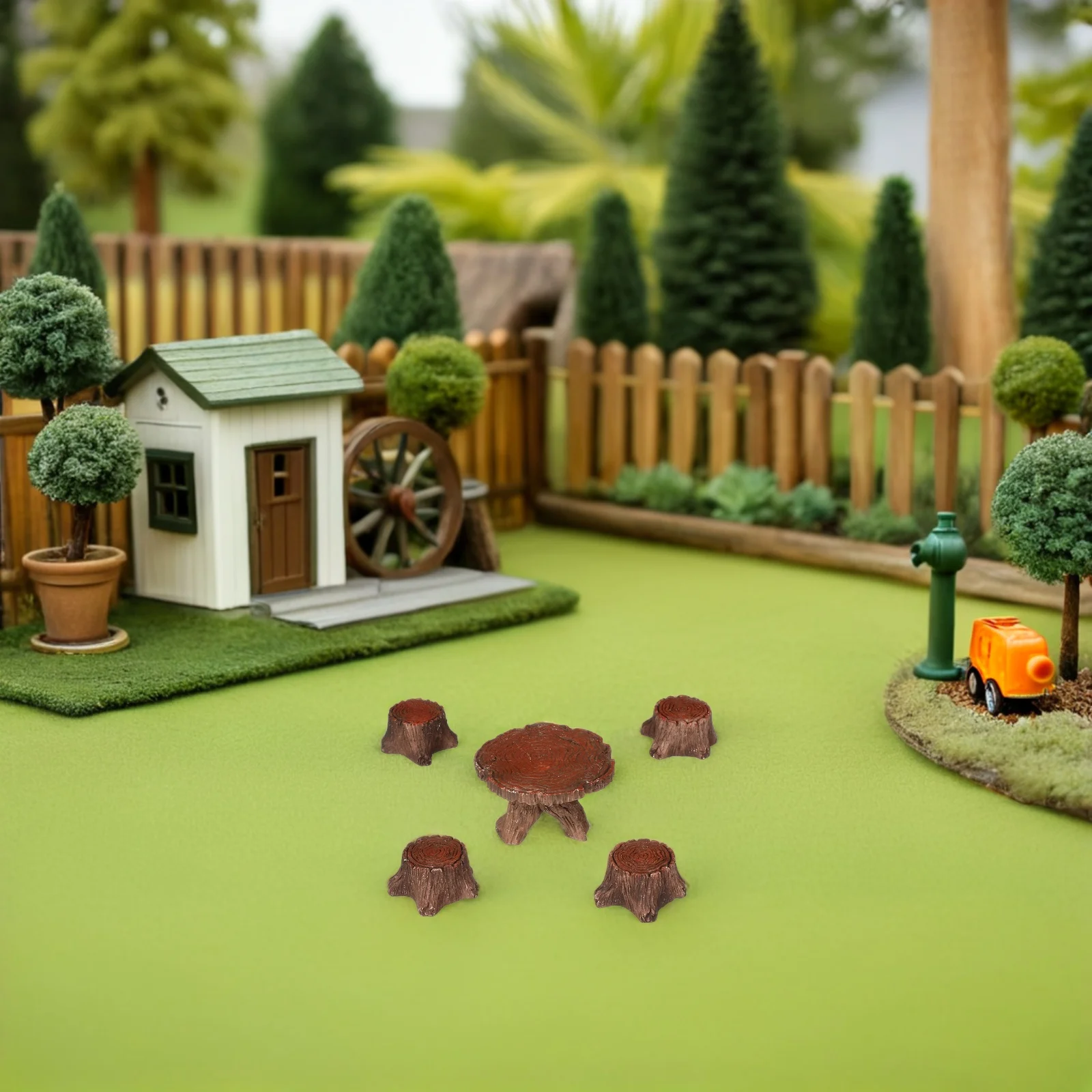 

10Pcs Mini Resin Furniture Ornaments Kit Durable Lightweight Micro Landscape Decorative Accessories Dollhouse Furniture Table