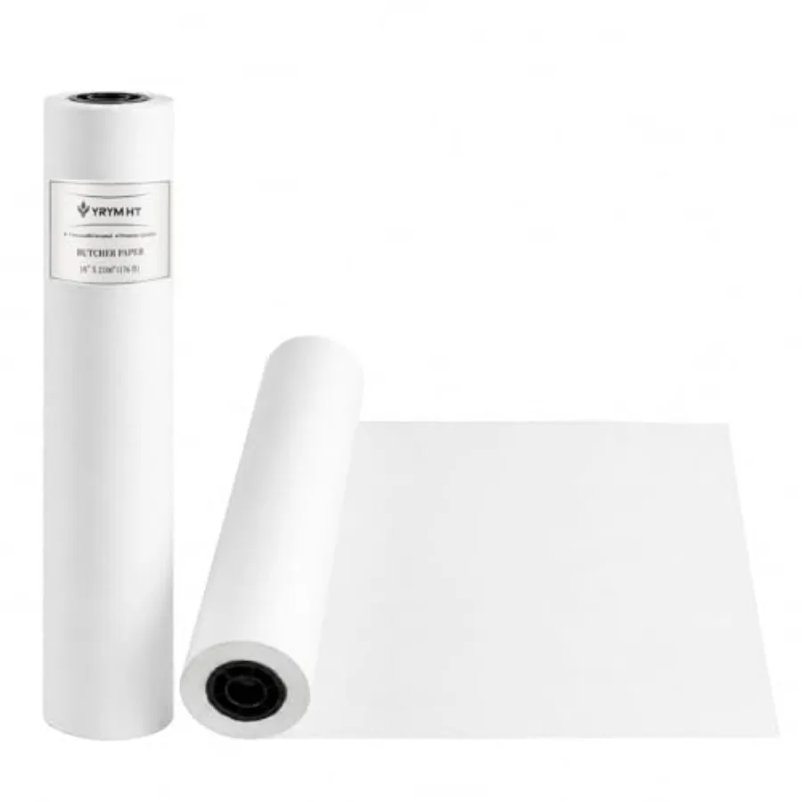 

White Butch Roll -18 inch x 2100 inch 176 ft Food Grade White Wrapping for Meats of All Varieties - Unbleached Unwaxed and Unco