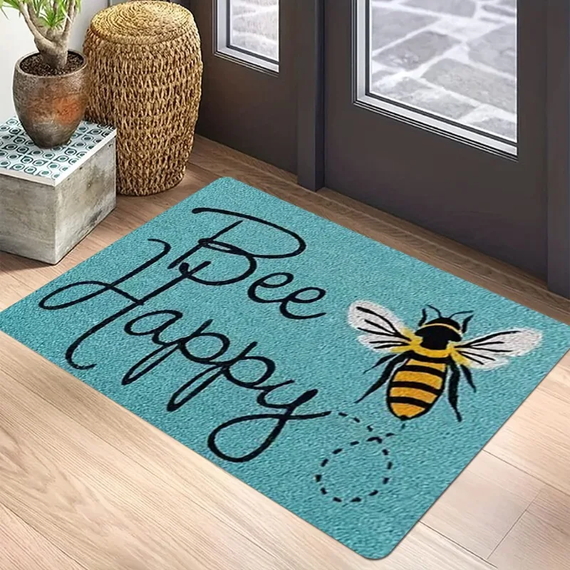 سجادة منزلية دافئة - نص ترحيب بنمط زخرفي عتيق كلاسيكي متعدد الألوان مريح للديكور الداخلي سجادة تزيين المنزل #3