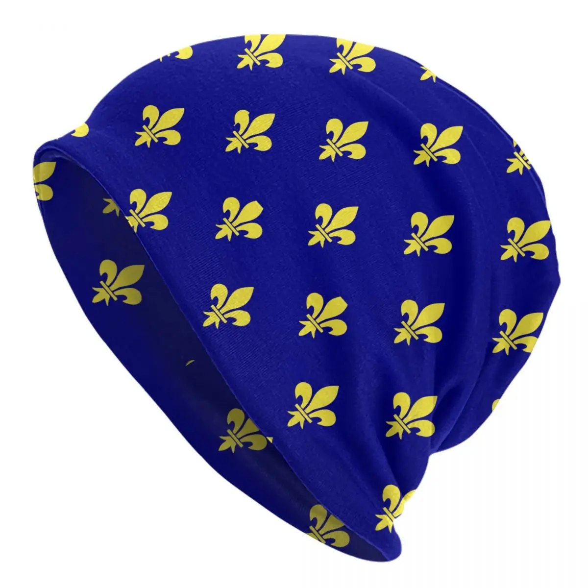 Fleur De Lys Pattern Skullies Beanies Hats Fleur De Lis Lily Cool Unisex Ski Caps Warm Multifunction Bonnet