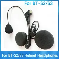 For BT-S2 BT-S3 Motorcycle Bluetooth Intercom Interphone Type-C USB Earpiece Microphone Speaker For Open/Face Helmets
