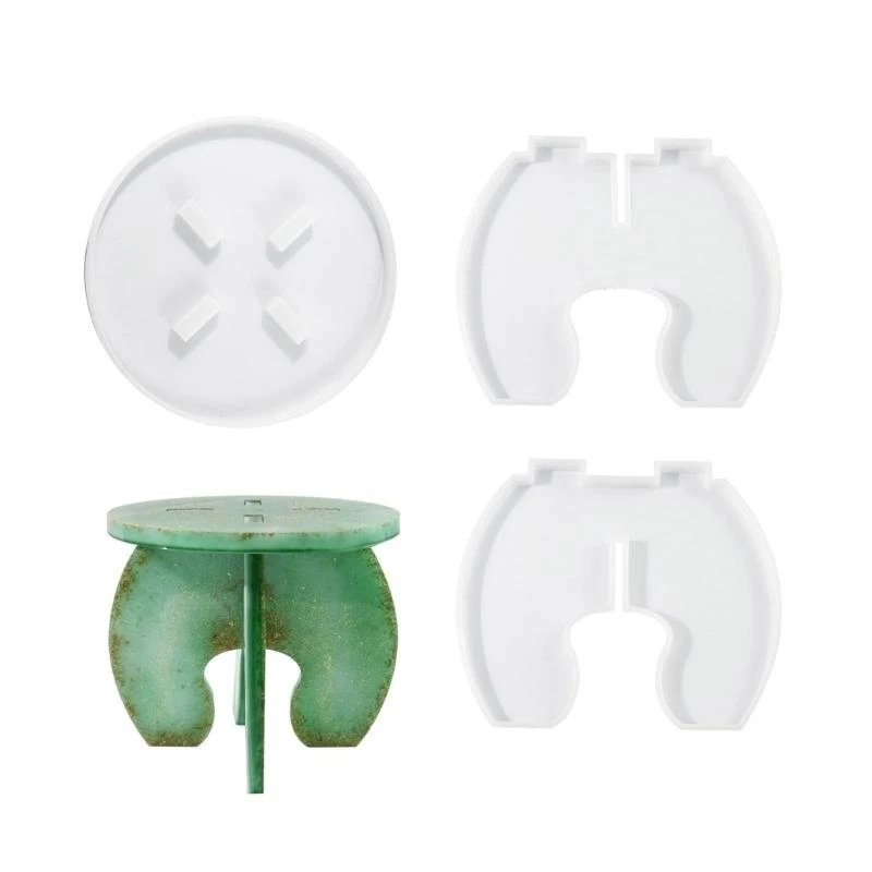 

C1FC Easy to Clean Silicone Mold Round Splicing Stool Shaped Mould Flexible Jewelry Accessory Making Mould for DIY Lovers