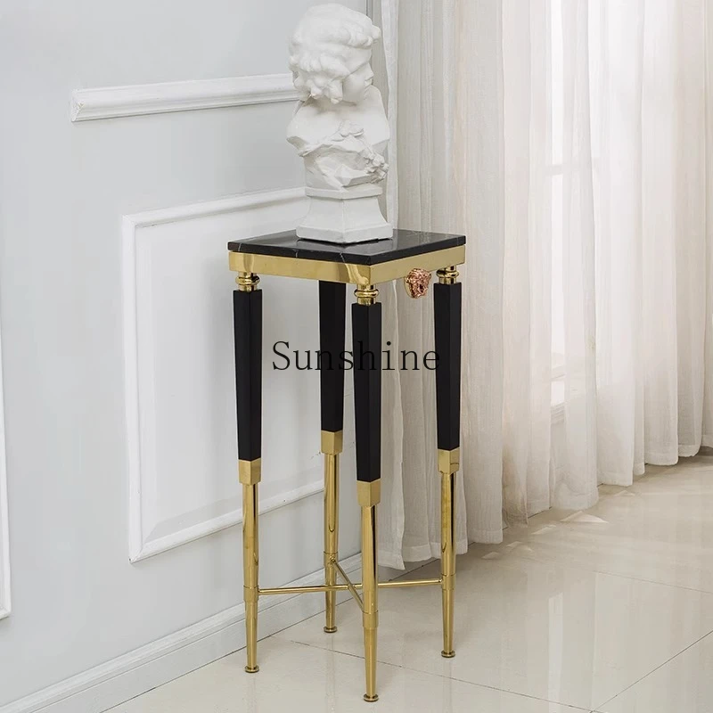 

Embroidered steel flower stand balcony sofa rear shelf light luxury gold living room creative partition