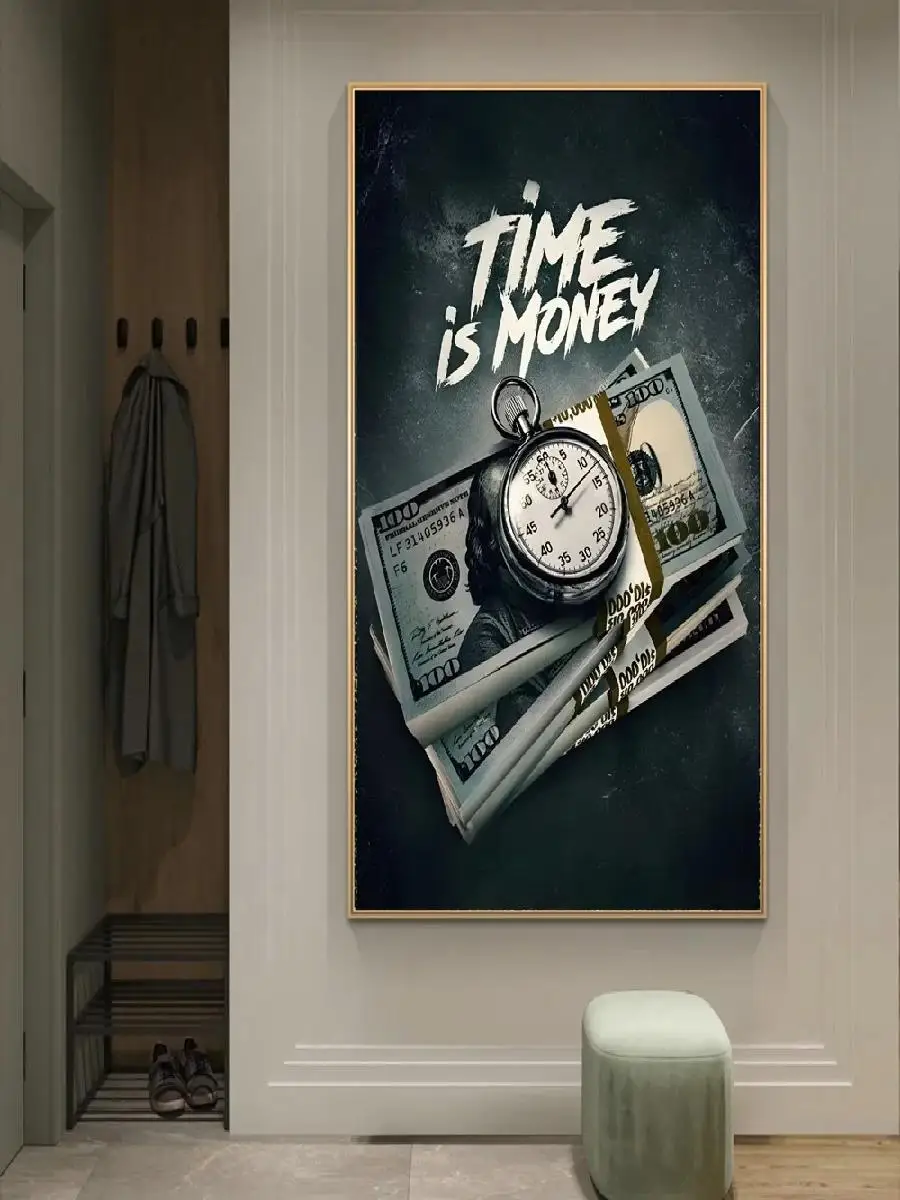 Time is Money Motivational Canvas Art  Success Steps Modern Wall Decor  Inspirational Posters  Prints for Room Decoration