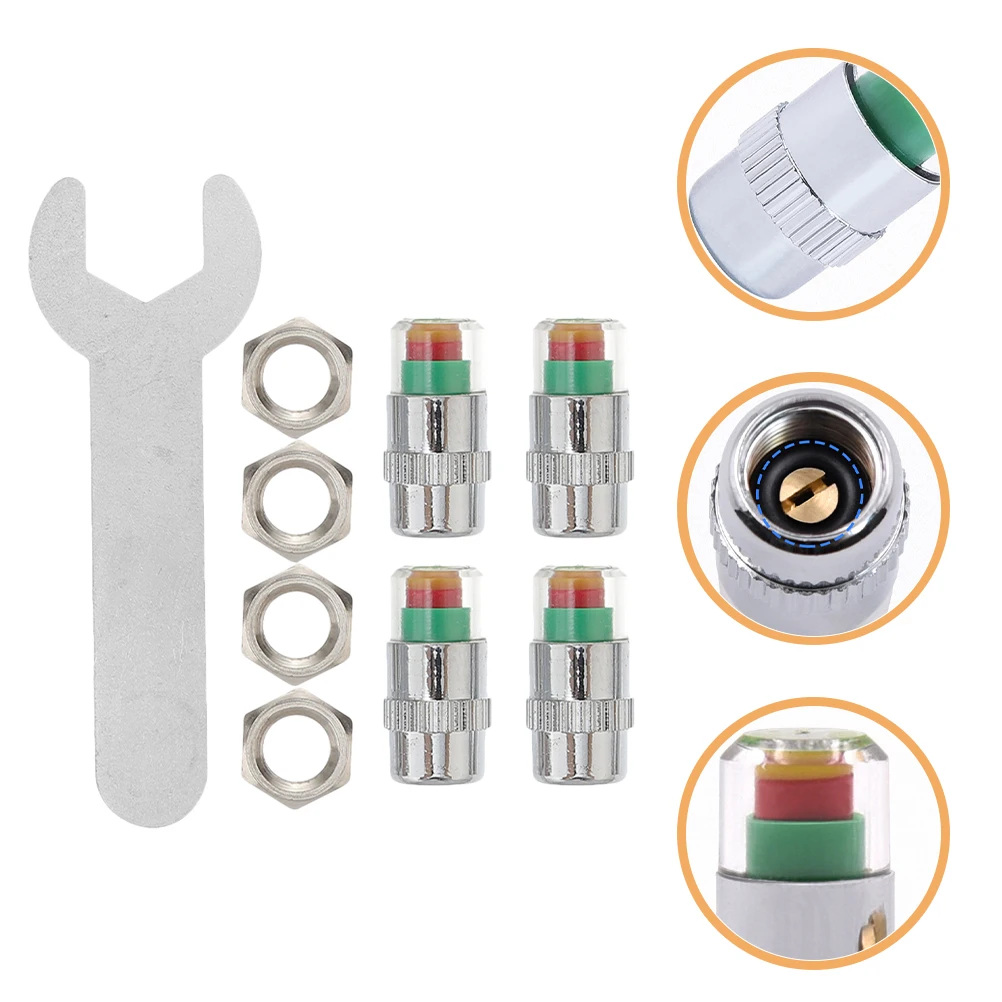 

1 Set Universal Tire Valve Caps Metal Core Real-Time Pressure Monitoring Auto Valve Stem Caps For Car Truck Motorcycle Vacuum