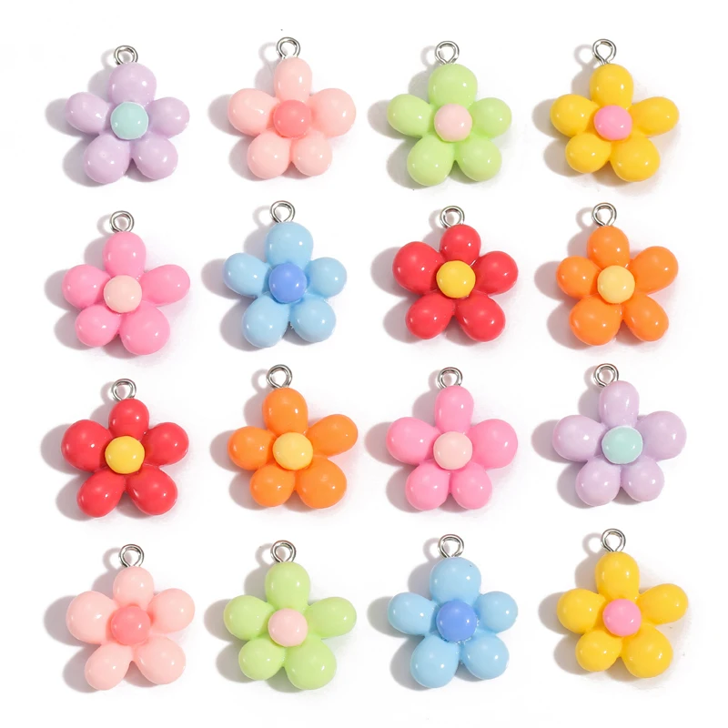 10 قطعة 8 ألوان الراتنج زهرة السحر ل القرط المفاتيح قلادة Diy kawaii طفل اليدوية صنع المجوهرات 22*20 مللي متر W509 #1