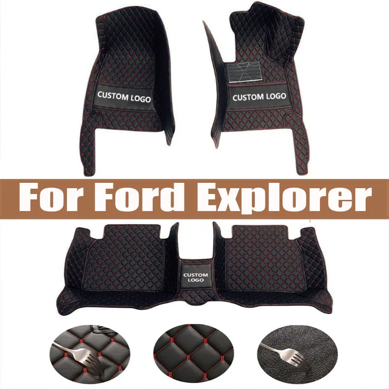 

Car Floor Mat For Ford Explorer Classic U502 7seat 2016~2019 Non-slip Pad Waterproof Pads Rugs Leather Floor Mat Car Accessories