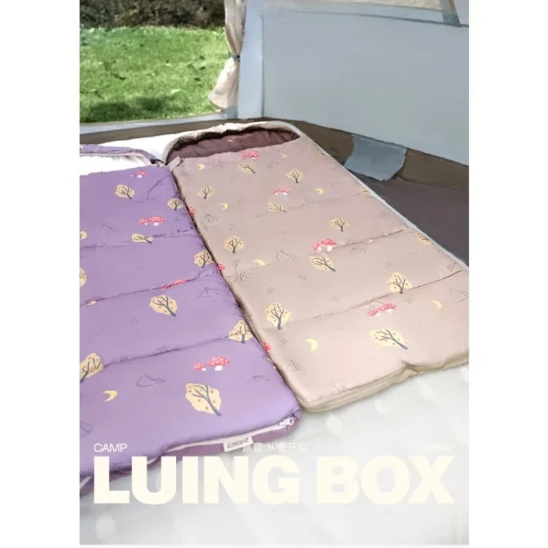 

LUING BOX детский спальный мешок влагостойкий мягкий дорожный светильник для кемпинга открытый конверт с капюшоном из искусственного шелка хлопка