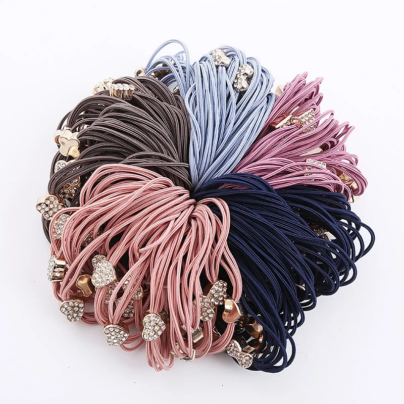 Heart Hair Ties 2025 Fashion Elastic Scrunchies 4-Strand Braided Butterfly Bows Gentle No Slip Hair Accessories Single