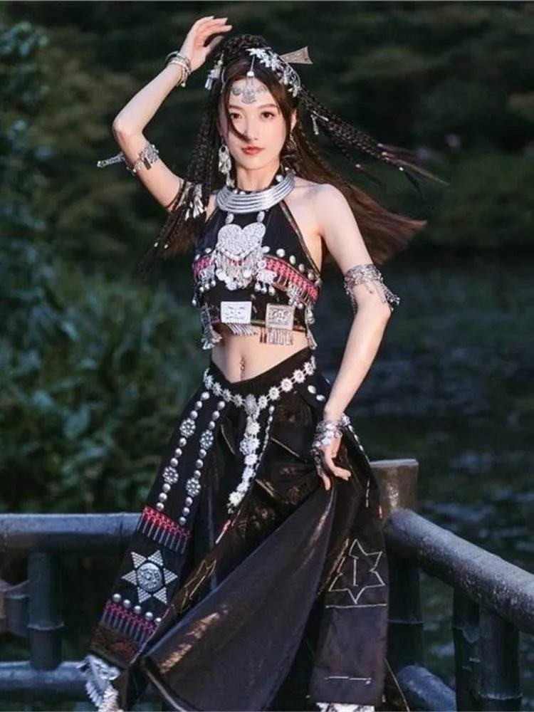 

Новый этнический костюм в старинном стиле с ремешками и без бретелек для путешествий и фотосессий