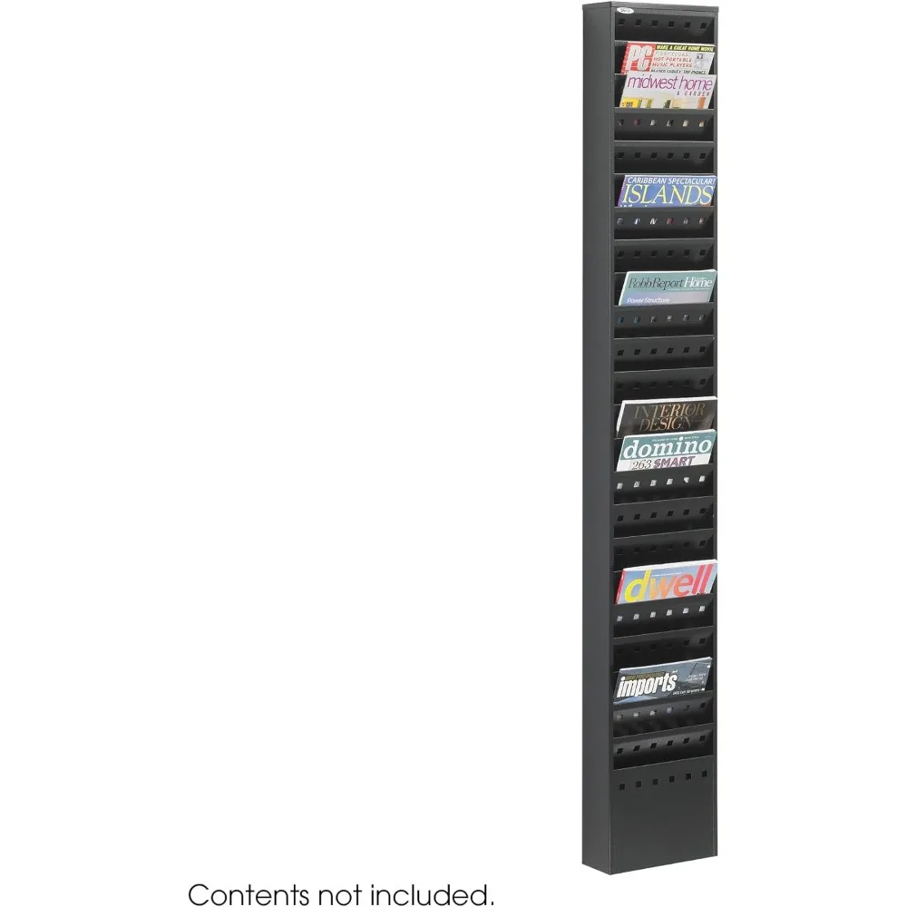 Steel Magazine Rack, Wall Mounted Display for Home & Office