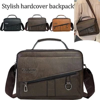 Maletín de Cuero Compacto para Hombre, Bolso de Hombro Ligero con Correa Ajustable, Ideal para Viajes, Trabajo y Desplazamientos Diarios