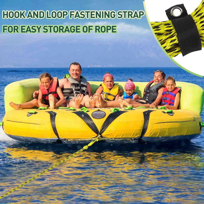 1 PCS 1 Sections Boat Tow Rope 1-6 Person Heavy Duty 6K Tube Ropes For Tubing With Storage Bag