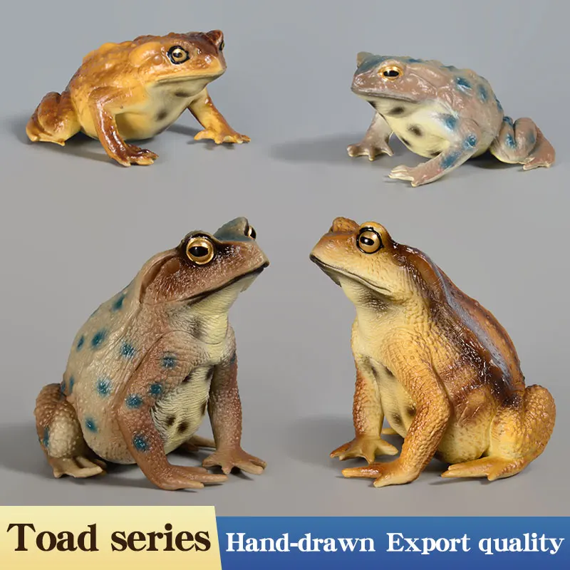 Realistyczna figurka żaby, ręcznie malowana, dzikie zwierzę, owady, gumowy model zwierzęcia, zabawka edukacyjna dla dzieci.