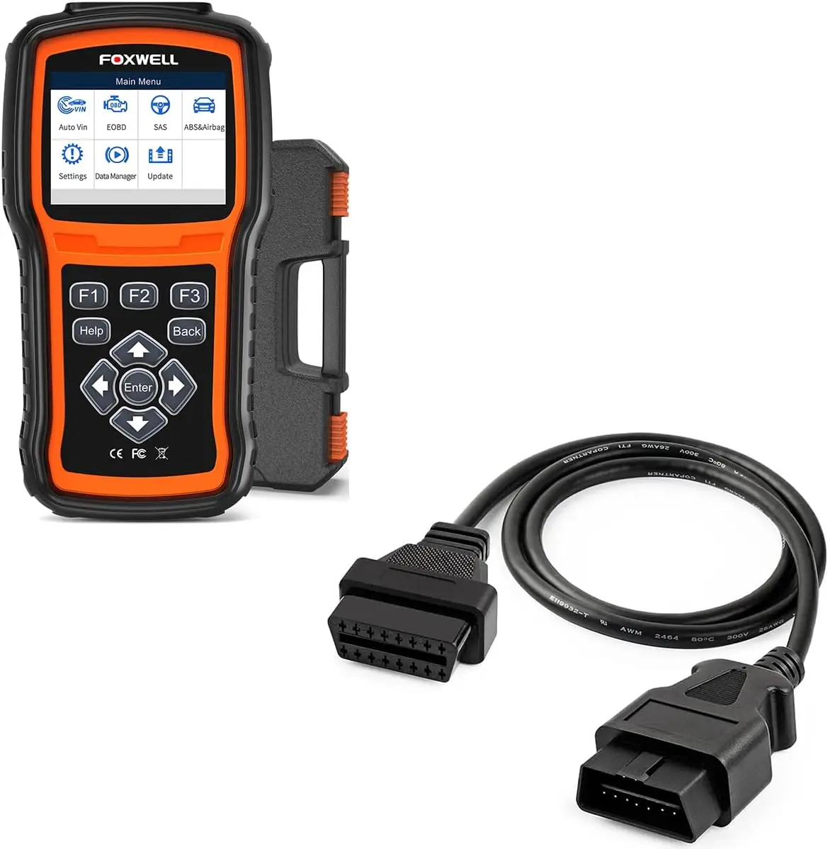 

Автомобильный диагностический сканер NT630 Plus OBD2 ABS с диагностическим удлинительным кабелем