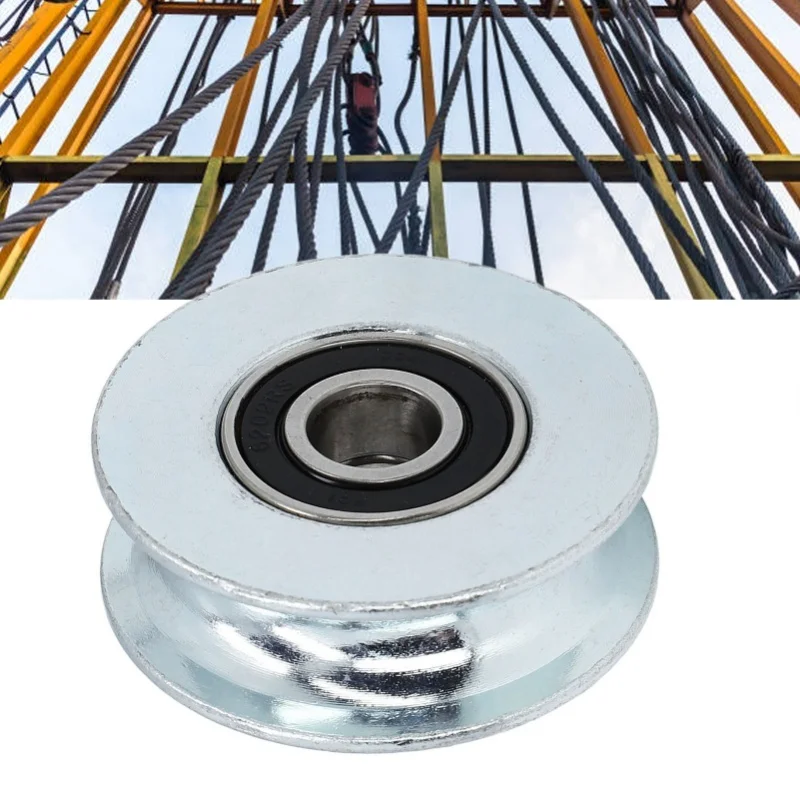 U Groove Bearing Pulley Alloy Steel Guide Wheel For Sliding Gate Hanging Projects 64mm Outer Diameter 15mm Center Hole