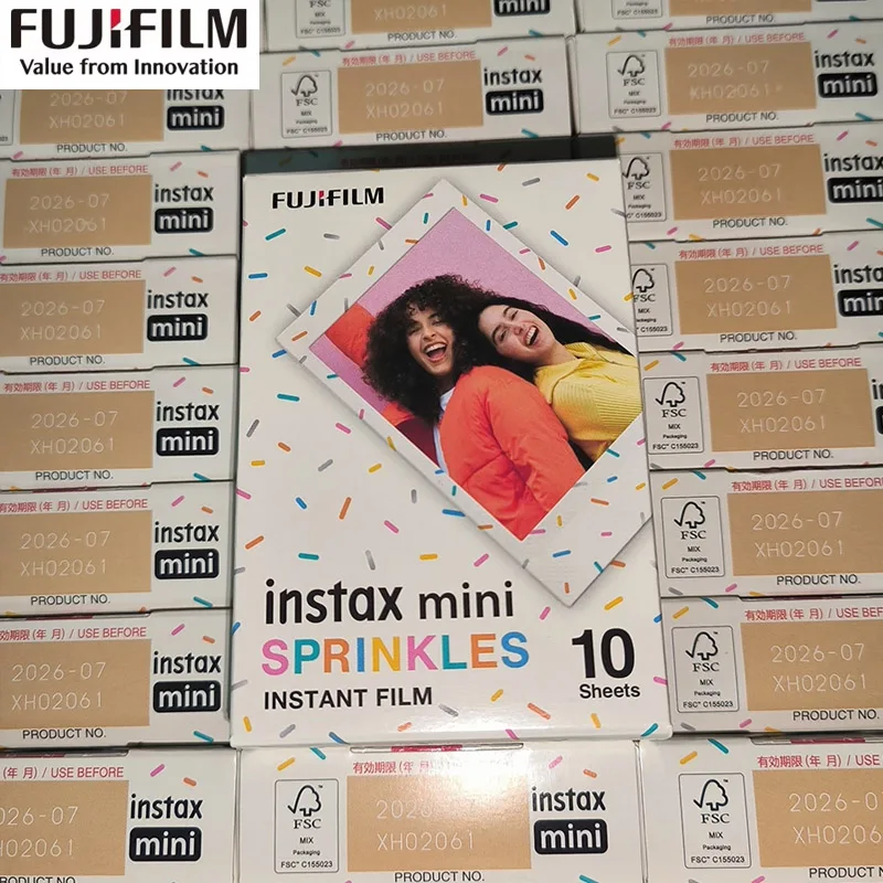 Fujifilm Instax Mini película SPRINKLES papeles de exposición diseño de Color 10/20/50 hojas para cámara de película Fuji mini 12 11/40/9/8/7/8/EVO