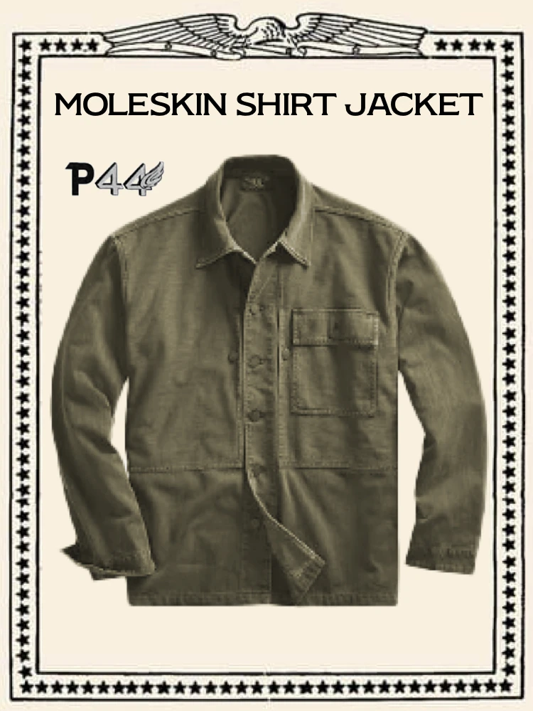 

Military Retro P44 Jaet Moleskin Large ket American Sle Pure Cotton Heavyweight Outdoor Spring Autumn Youth Coat