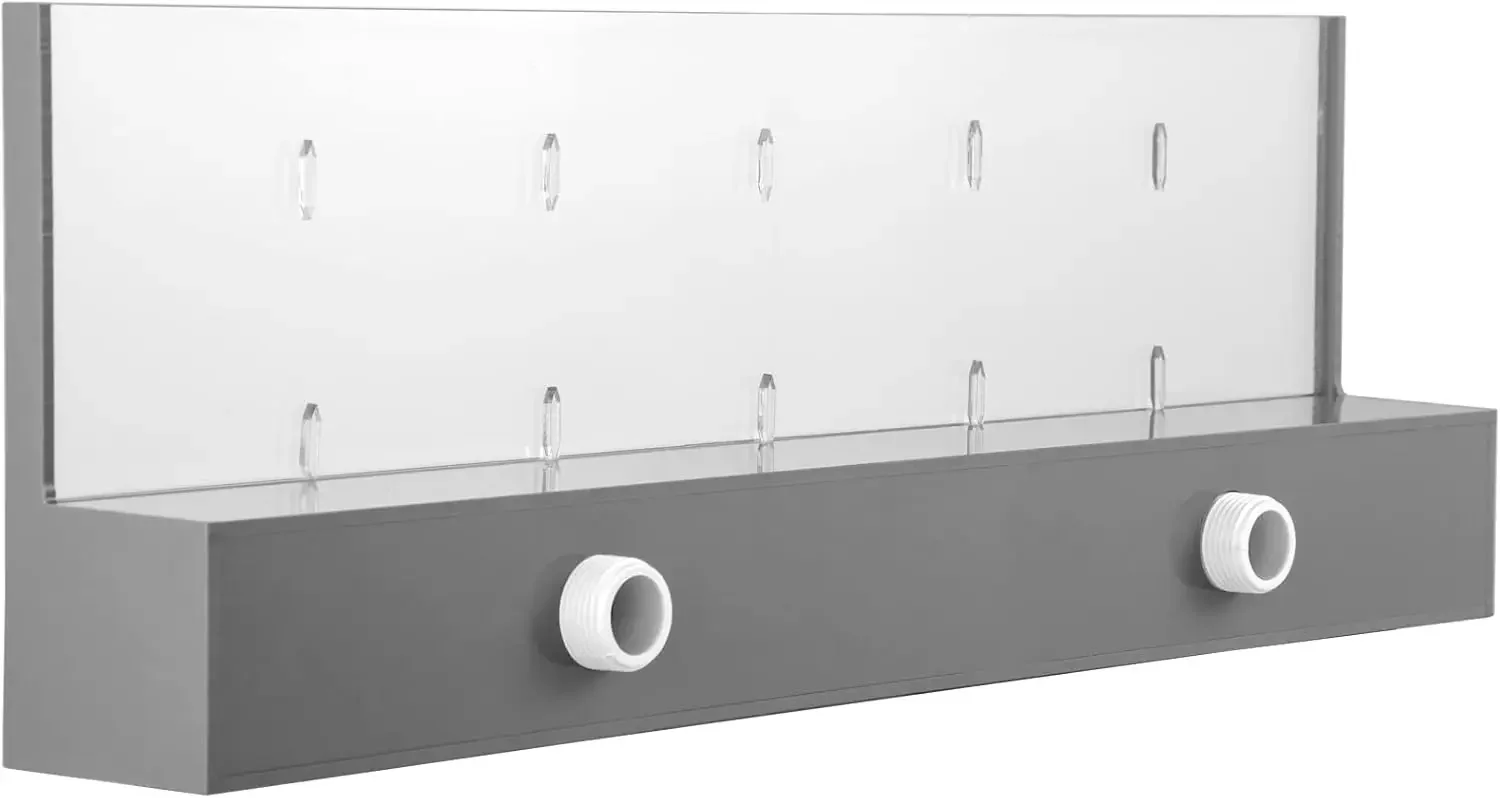 Fountain Spillway 23.6x3.2x8.1 Inch, Pool Waterfall Fountain 17 Colors Led, Pool Water Fall Kit with Remote