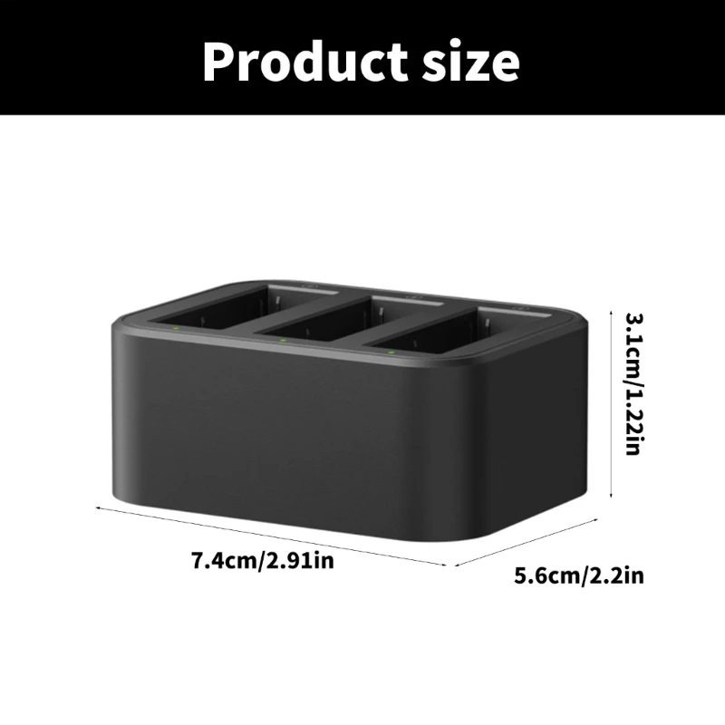 360 액션 카메라 배터리용 배터리 어댑터 허브 고속 충전 슬롯 3개
