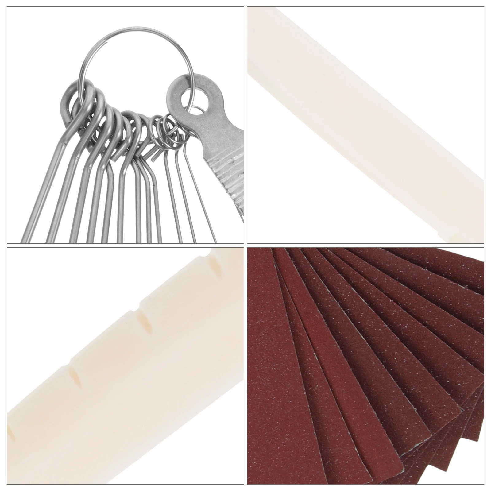 

1 Set Repair Tools Nut Saddle File Sandpaper Cleaning Cloth Kit Premium Stainless Bone Bridge Saddle File Repairing