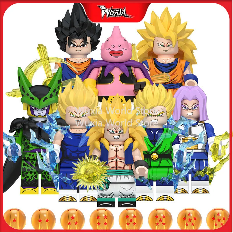 

5cm Dragon Ball Z Broli Gogeta Son Goku Super Saiyan Piccolo‌ Mini Blocks Figure Educational Toy for Children Gifts