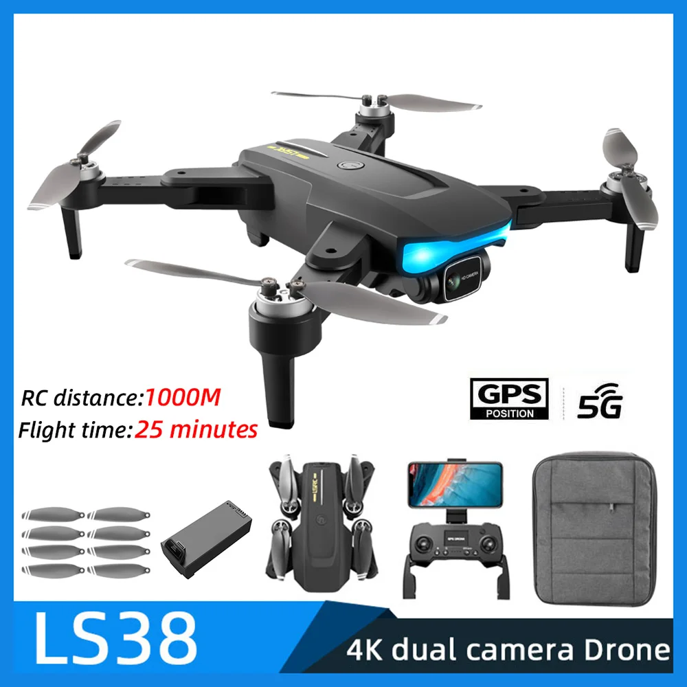 LS38 Drone 4K Professional Aerial Photography 5G GPS RC Helicopter Brushless Motor Foldable Quadcopter rc Distance 1km Toys