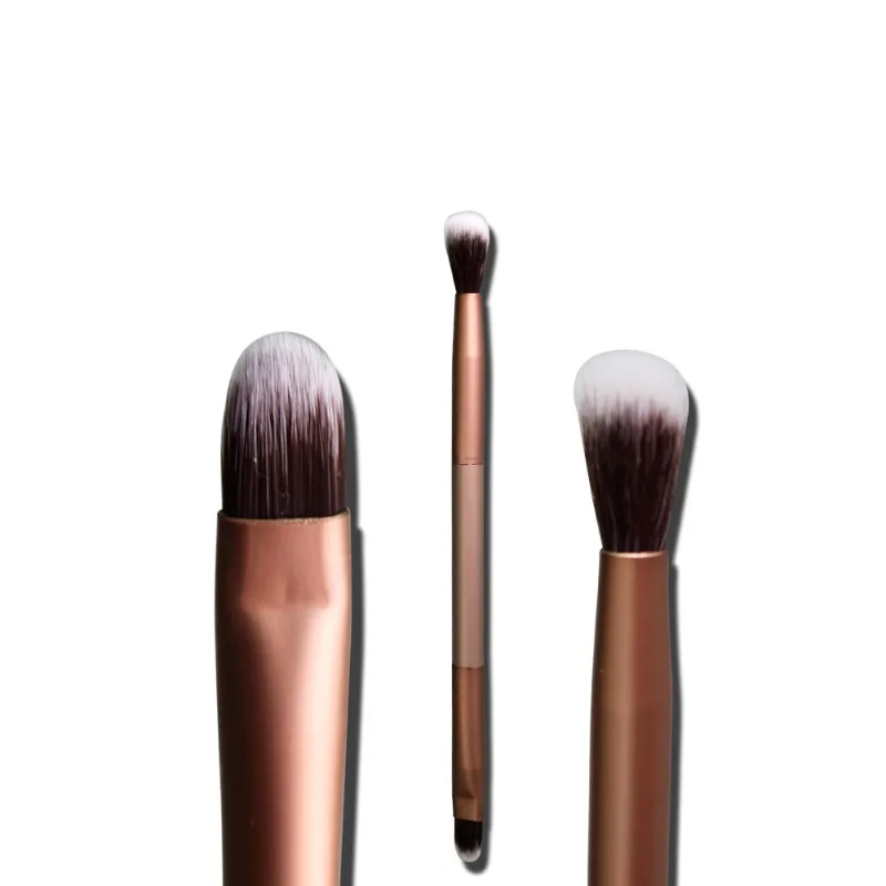 1/2/3PCS Double Head Eye Shadow Halo Dye Brush All Aluminum Tube Short Pole Brightening Artificial Fiber Concealer Makeup Brush