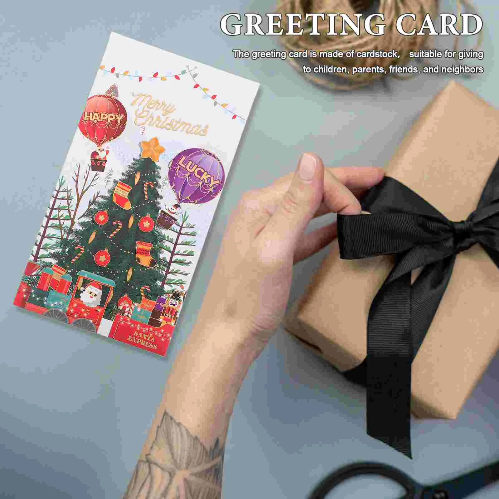 Three-dimensional Red Envelope Greeting Card Party Xmas Gift for Holiday Decorative Festive Cards Paper Supplies Christmas