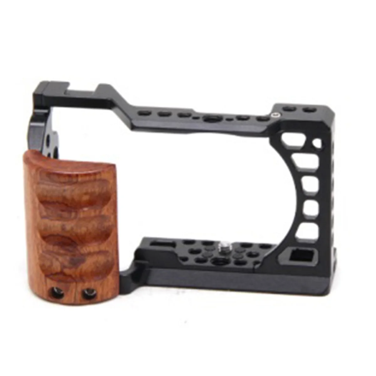 X12A For Sony A6400 / A6300 / A6100 / A6000 Wood Handle Metal Camera Cage Stabilizer Rig