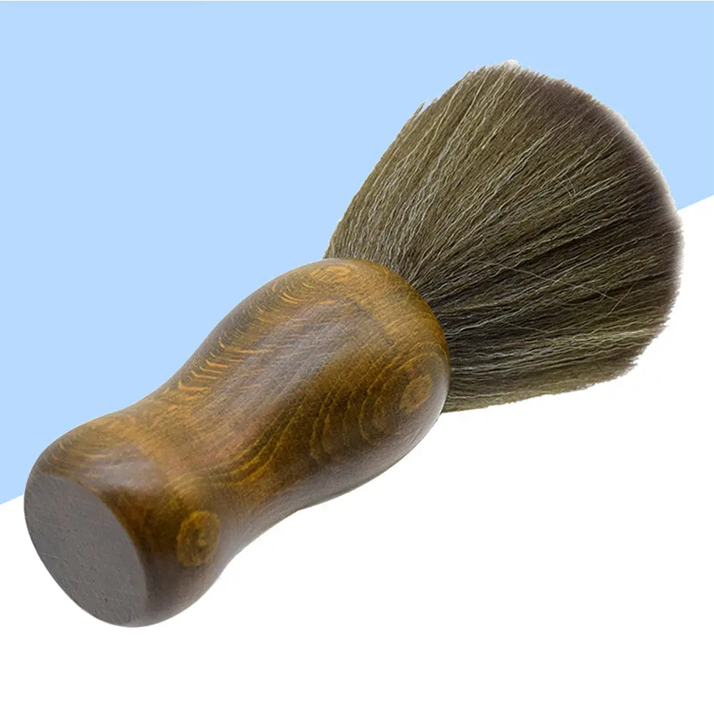 Broken Hair Removal Brush Neck Duster Wool Bristles Wooden Handle Hair Cutting Kit for Barber Shops Homes Easy Clean Design