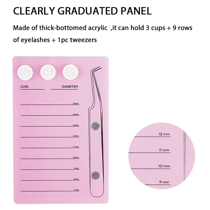 Strumento per l'estensione delle ciglia in acrilico Pallet porta ciglia innestate con piastra magnetica per bilancia di aspirazione Strumenti per il trucco delle ciglia