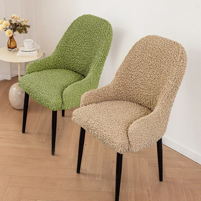 Elastic Curved Chair Cover Wrinkled Fabric Home Use Breathable Backrest Chair Cover All Season Dustproof Anti-Slip Chair Cover