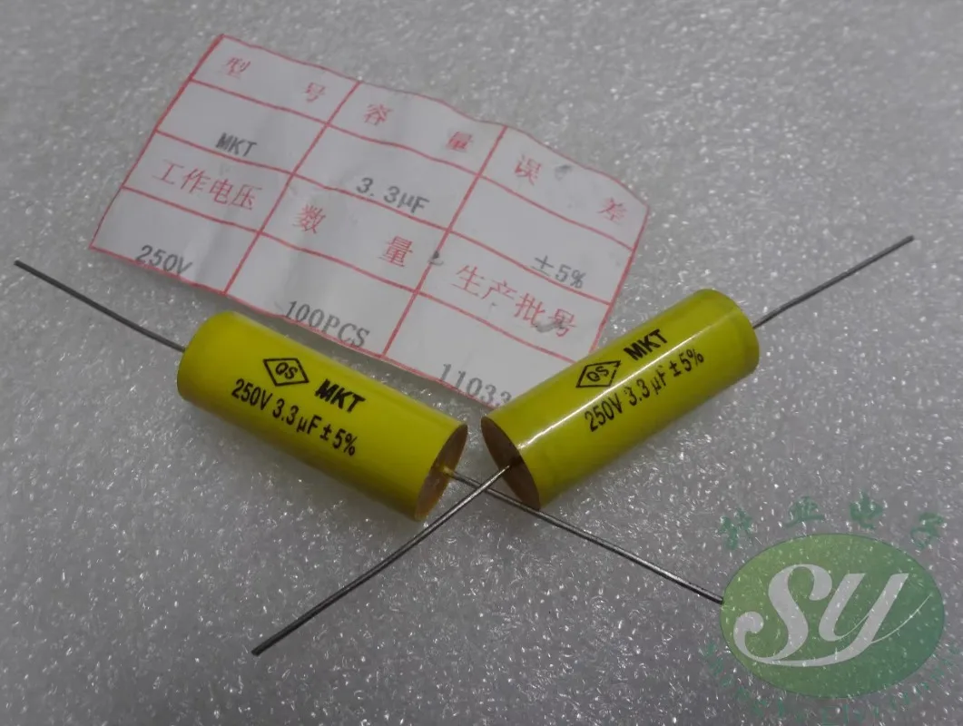 20 قطعة QS MKT 3.3 فائق التوهج/250 فولت 3u3 335 جديد النحاس دبوس محوري غير القطبية مقسم التردد مكثف