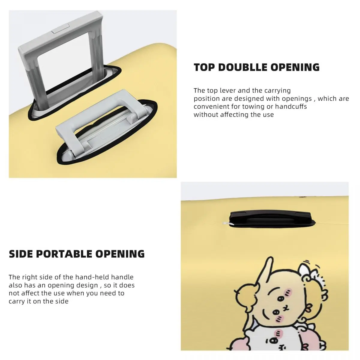 Capa de bagagem personalizada Chiikawa Cartoon Capa protetora de mala fofa terno para 18-32 polegadas