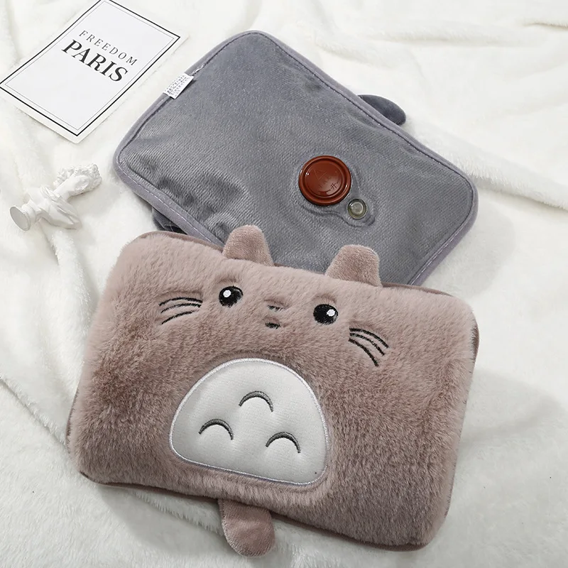 Imitation Rabbit Hair Hand Warmers, Cartoon Water Filling, Hot-Water Bag, Explosion-Proof, Rechargeable Hot Water Bottles, Soft