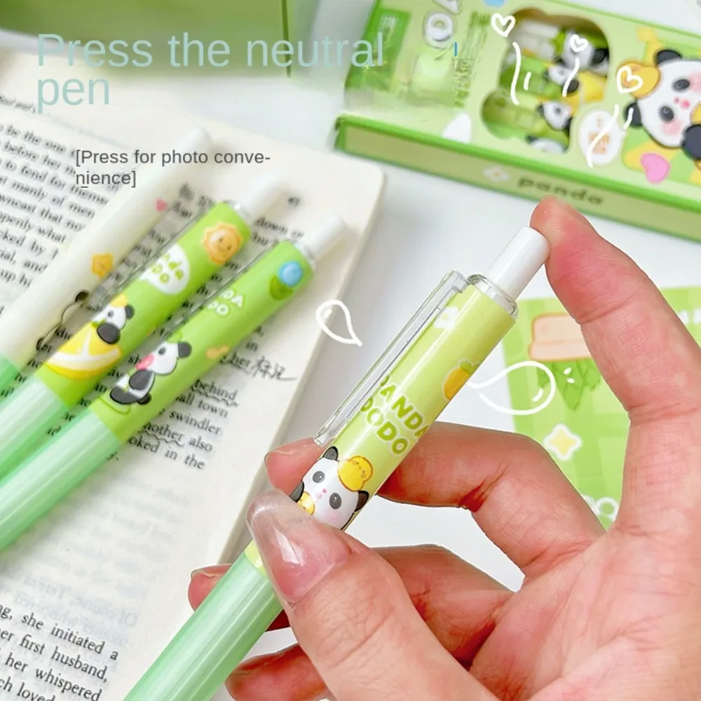ปากกา capybara สีดำปากกาหมึกเจล4ชิ้นขนาด0.5มม. ปากการูปการ์ตูนเรียบสีกลางปากกาเครื่องเขียน ST PEN TIP ปากกาลูกลื่นแห้งเร็ว