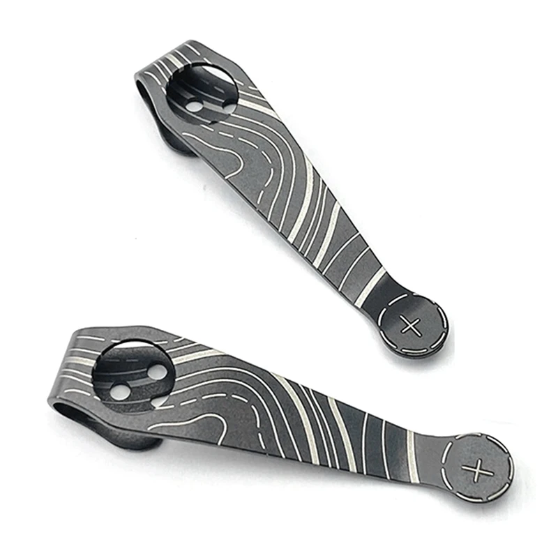 ABUL-CUSTOM Hand Made TITANIUM Deep Carry Pocket Clip สําหรับมีด Spyderco ทําจากไทเทเนียม 6Al-4V
